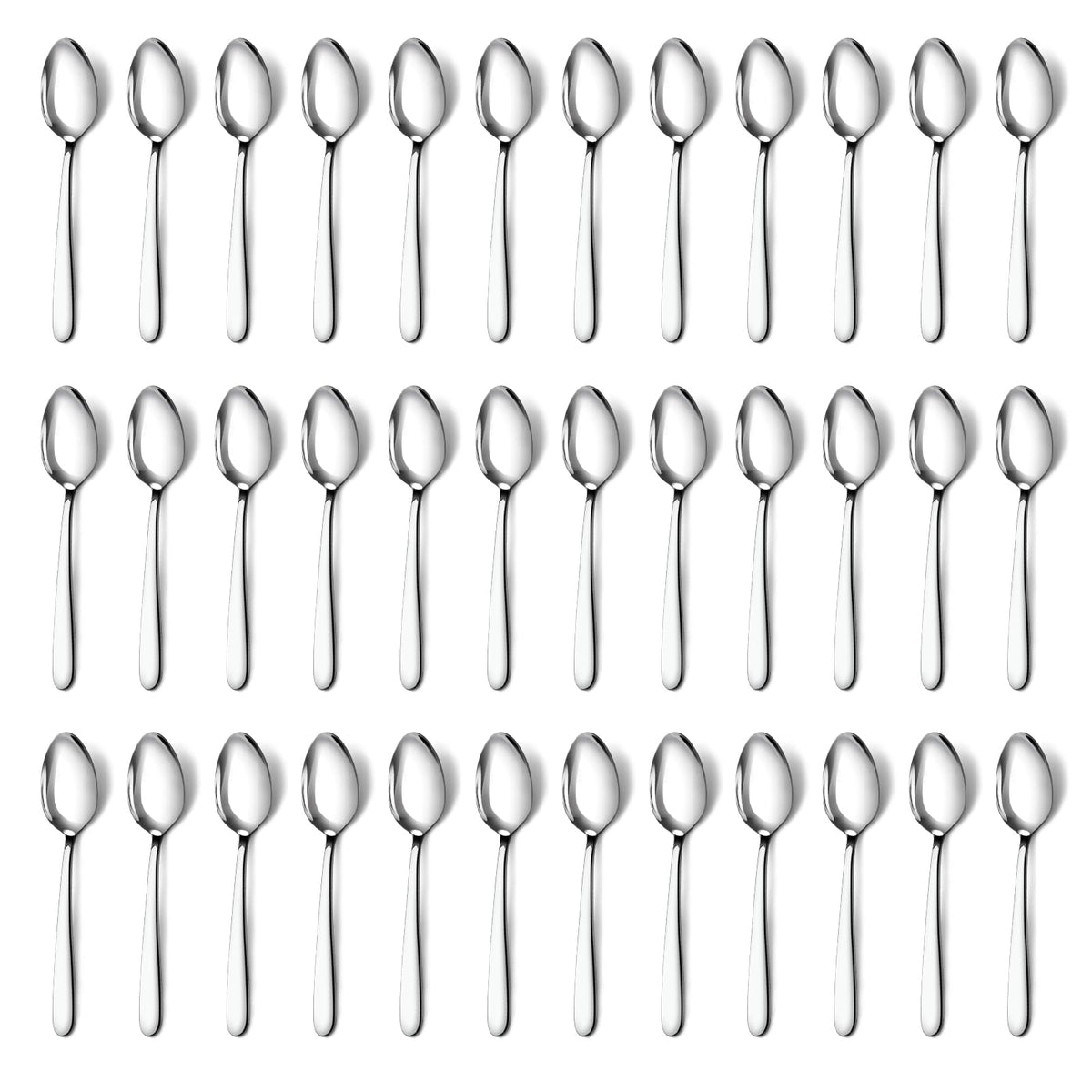 Pleafind 24 -Pcs Dinner Spoons, 7.4 inch Spoons Silverware, Stainless Steel Spoons Set, Silver Spoons, Silverware Spoons Use for Home, Kitchen, Restaurant,Dishwasher Safe, Mirror Polished