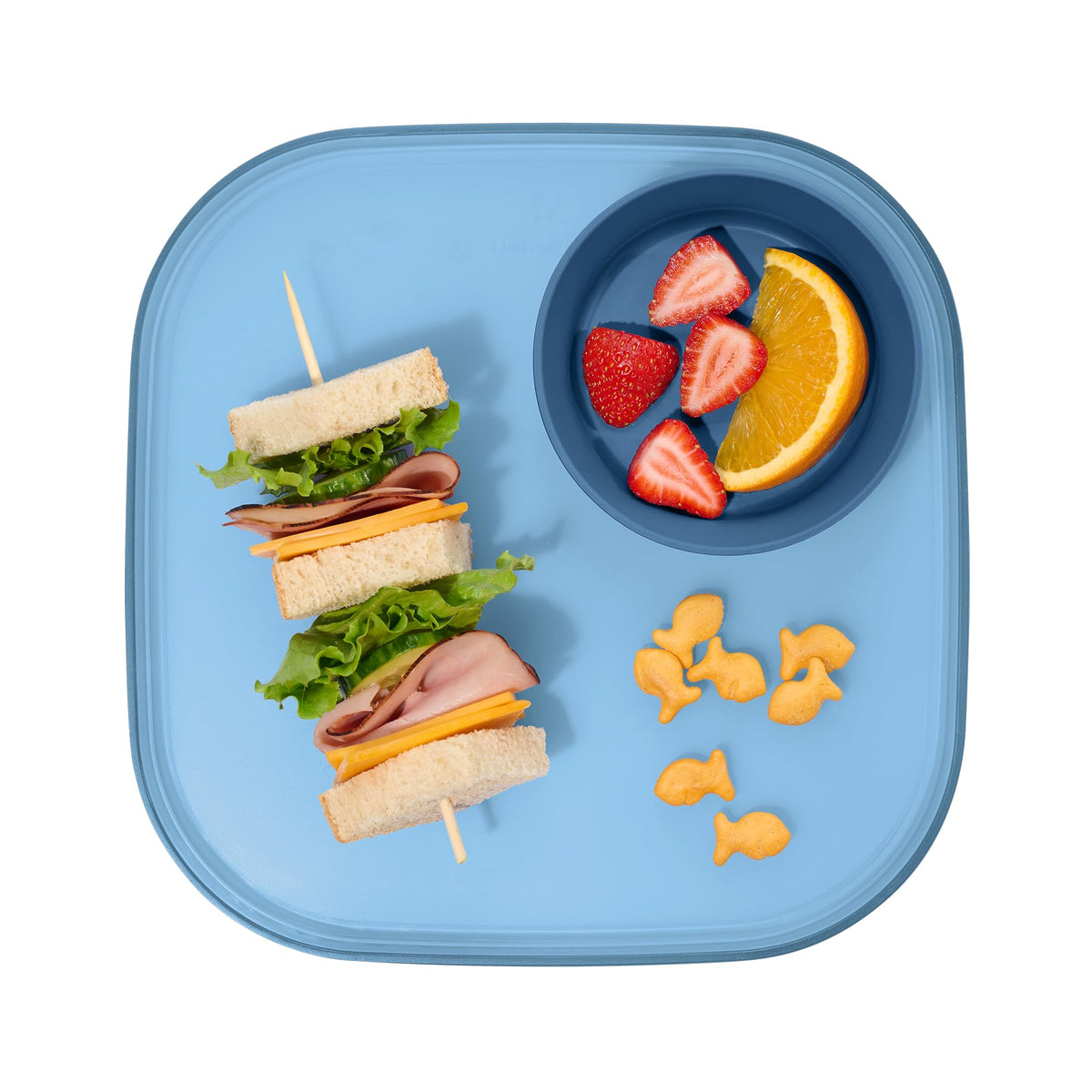 Madesmart Dipware Reusable Dining Plate, Serving Tray for Appetizers and Snacks, Sandwiches, Hummus, Sauces, Stackable & Removable Dip Bowl, PinkTerracotta