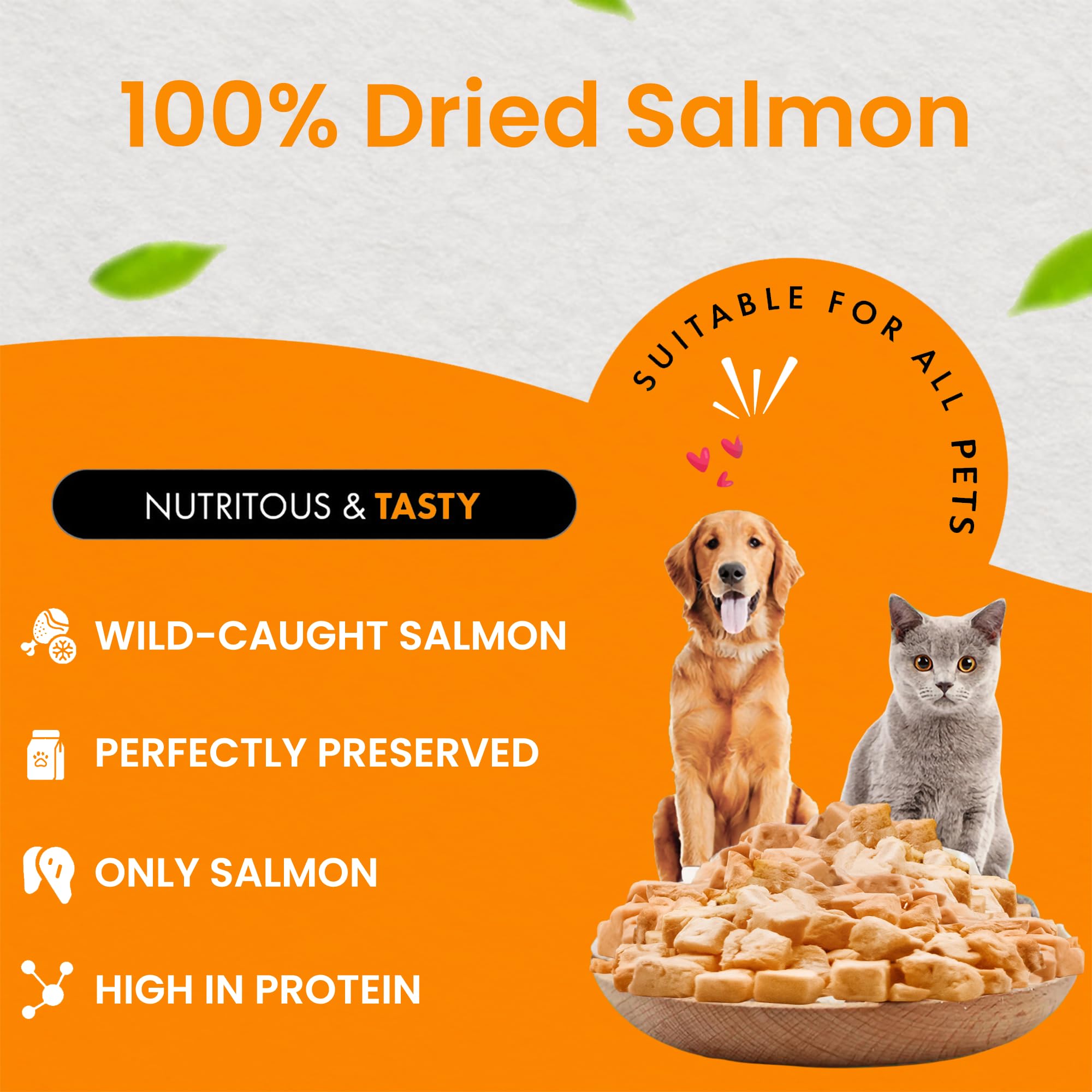 Chef Kitty Freeze-Dried Salmon Treats for Cats & Dogs, 2.7 oz