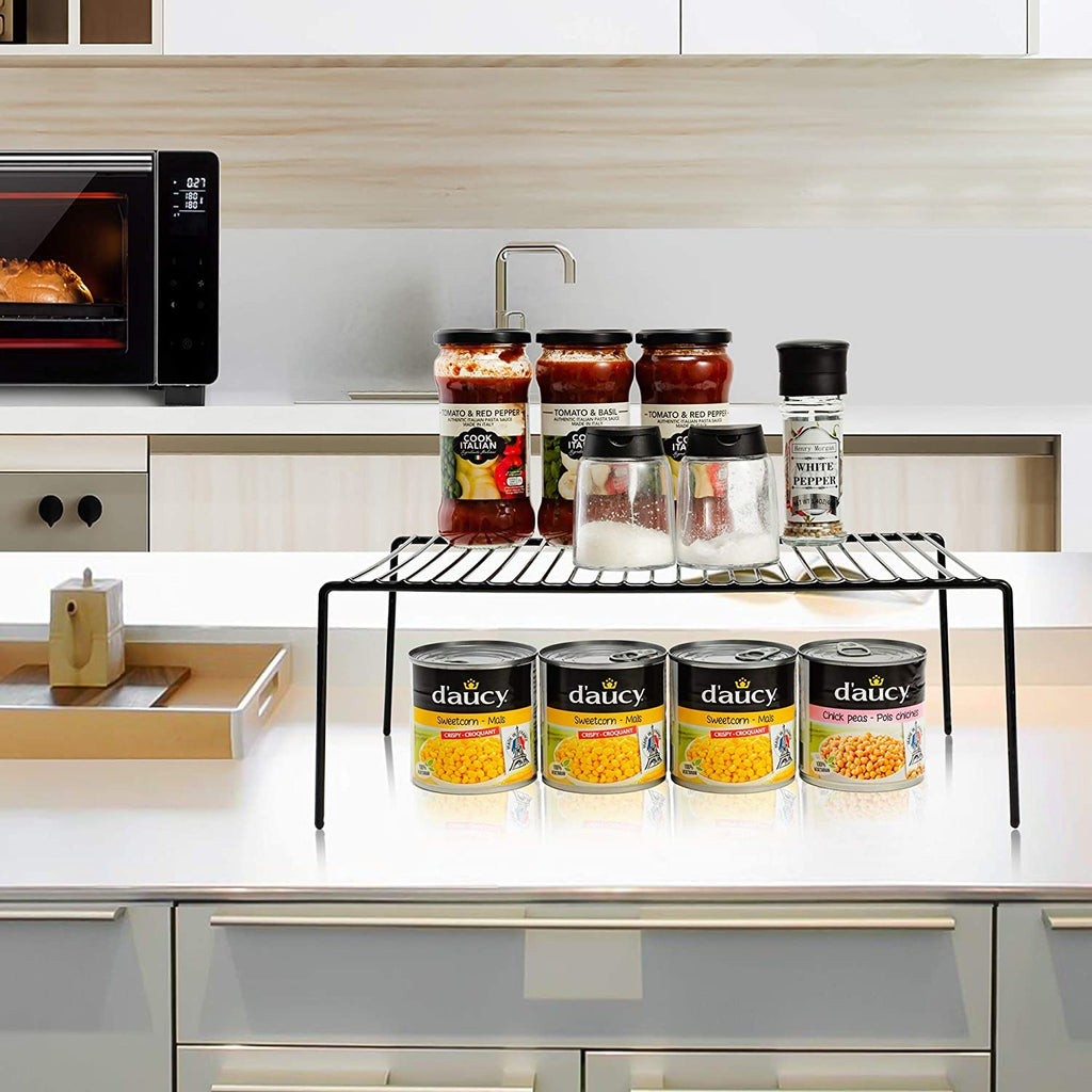 GEDLIRE Cabinet Storage Shelf Rack Set of 6, Medium (13 x 9.4 inch) Rustproof Metal Wire Kitchen Cabinet Organizer and Storage, Cupboard Spice Shelf Rack for Plate, Dish, Counter & Pantry Organization