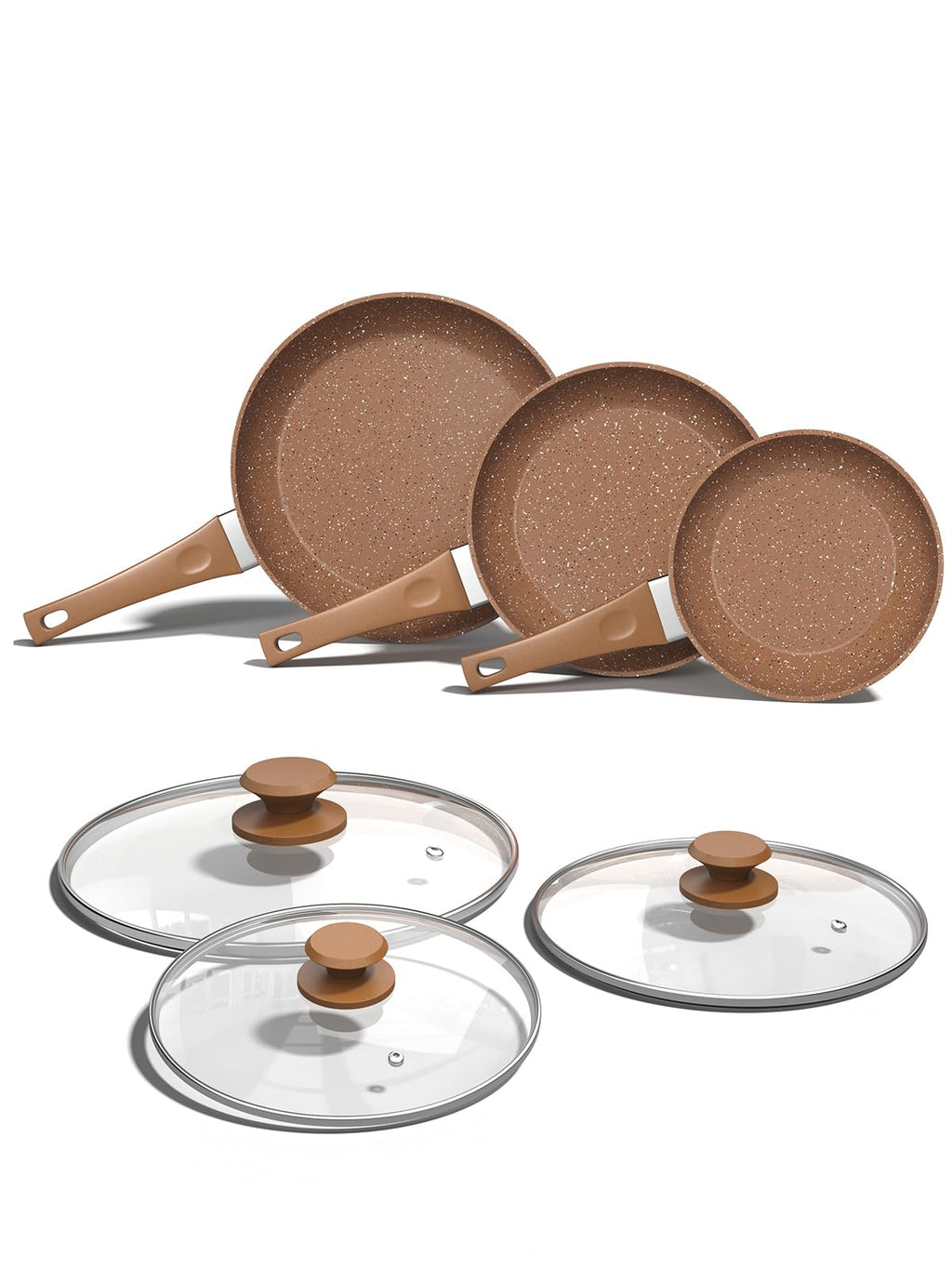 Innerwell Nonstick Ceramic Frying Pans Skillets Set 8"+9.5"+11"