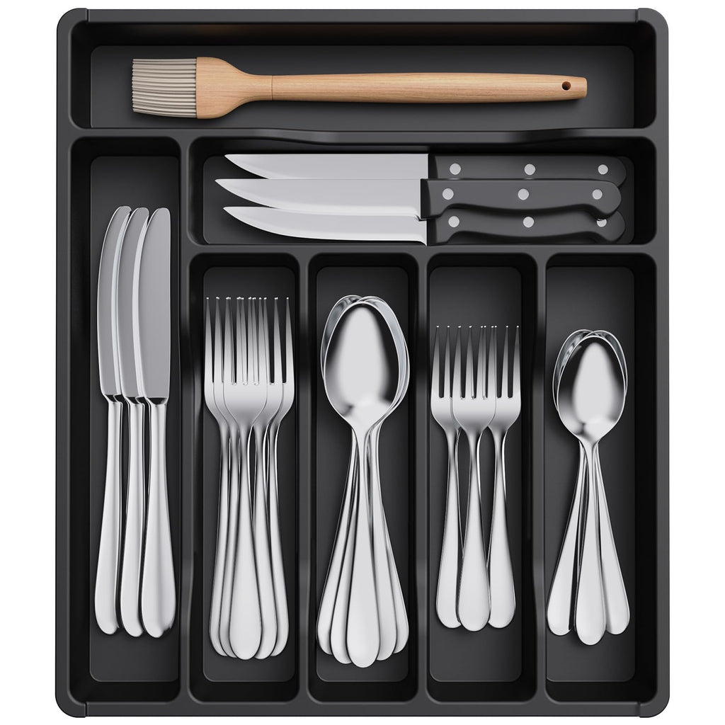 Lifewit Silverware Drawer Organizer Tray, Cutlery Storage for Kitchen
