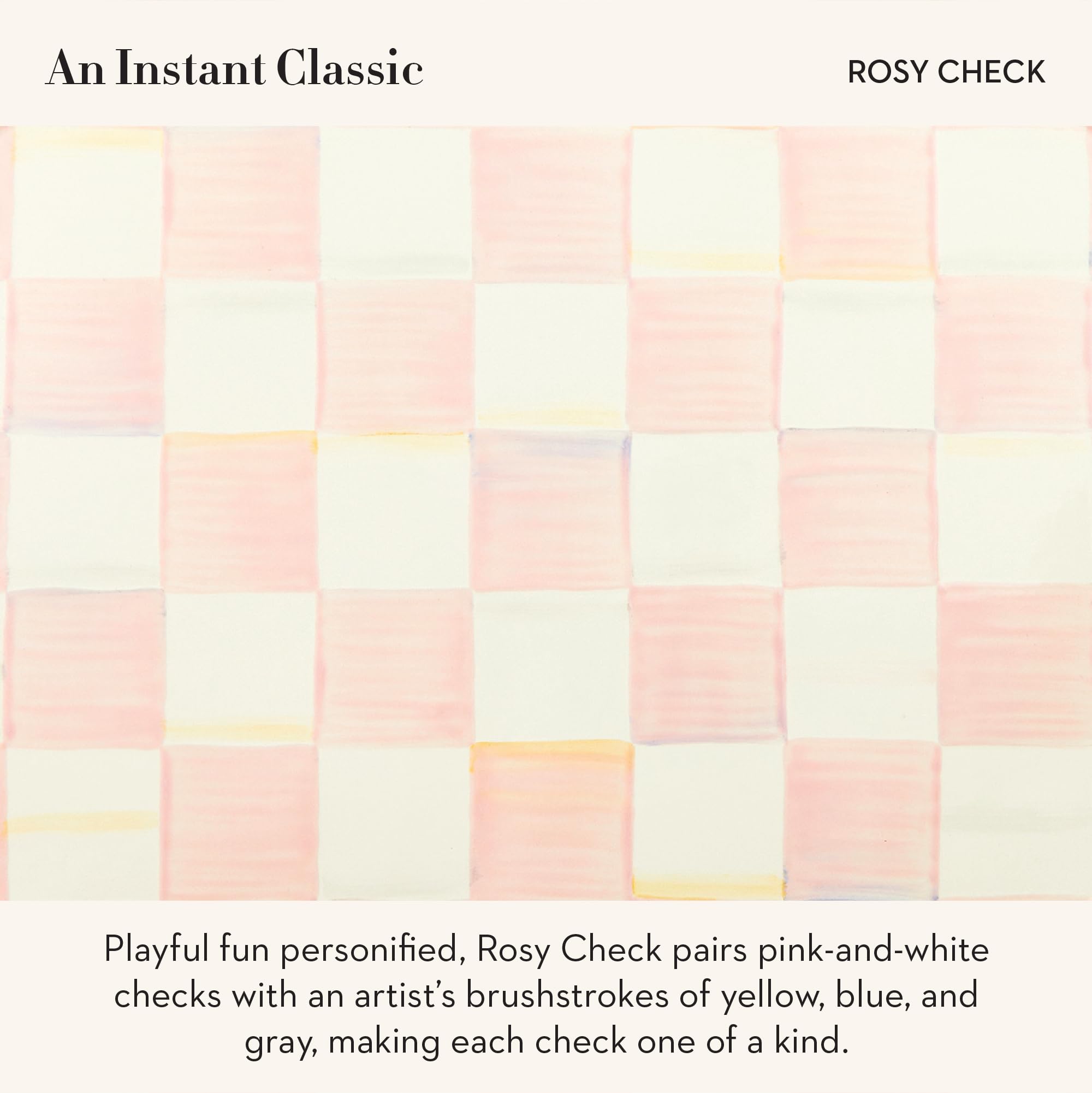 MACKENZIE-CHILDS Enamel Canister, Mini, Pink-and-White Rosy Check