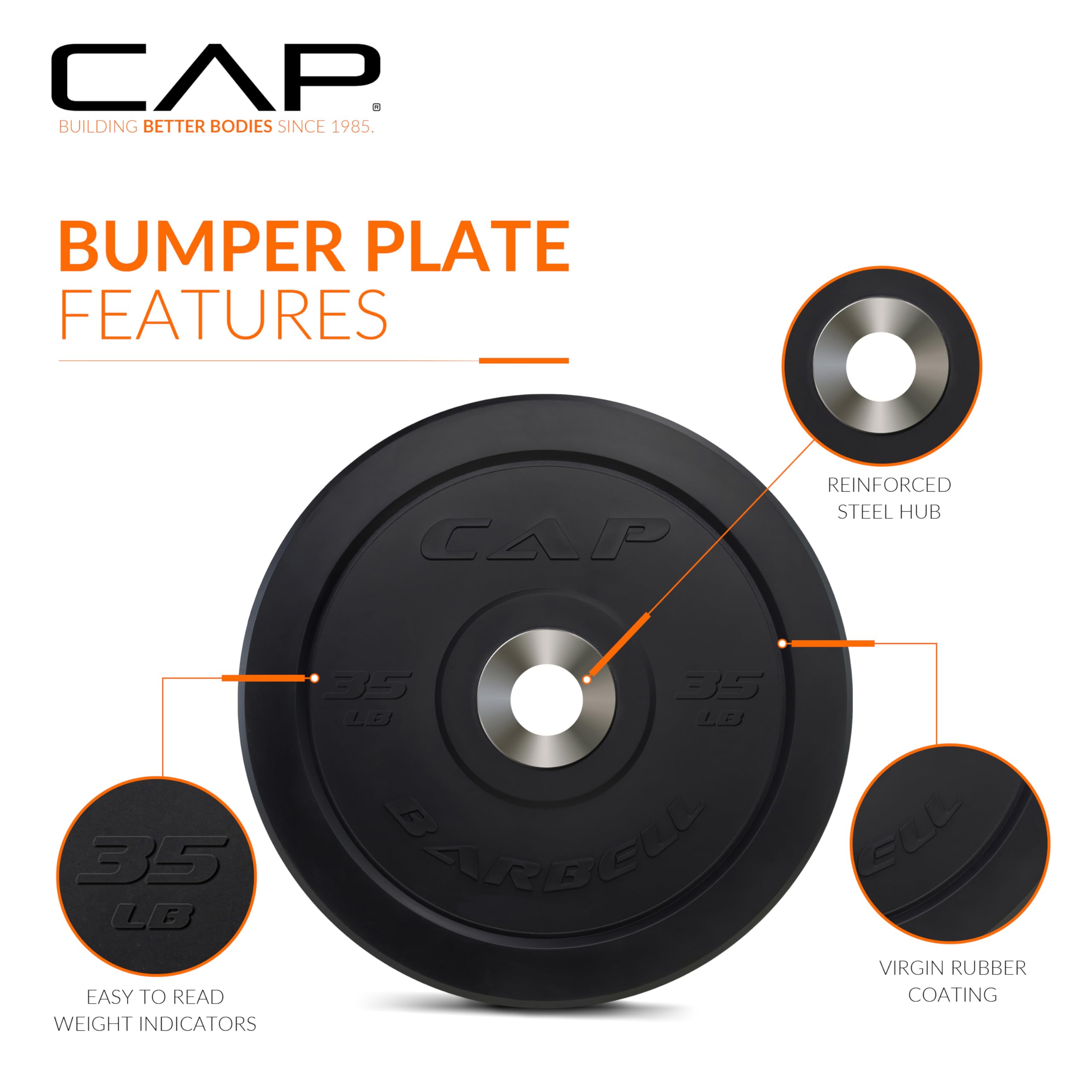 CAP 190lb Pro Olympic Bumper Plate Weight Set