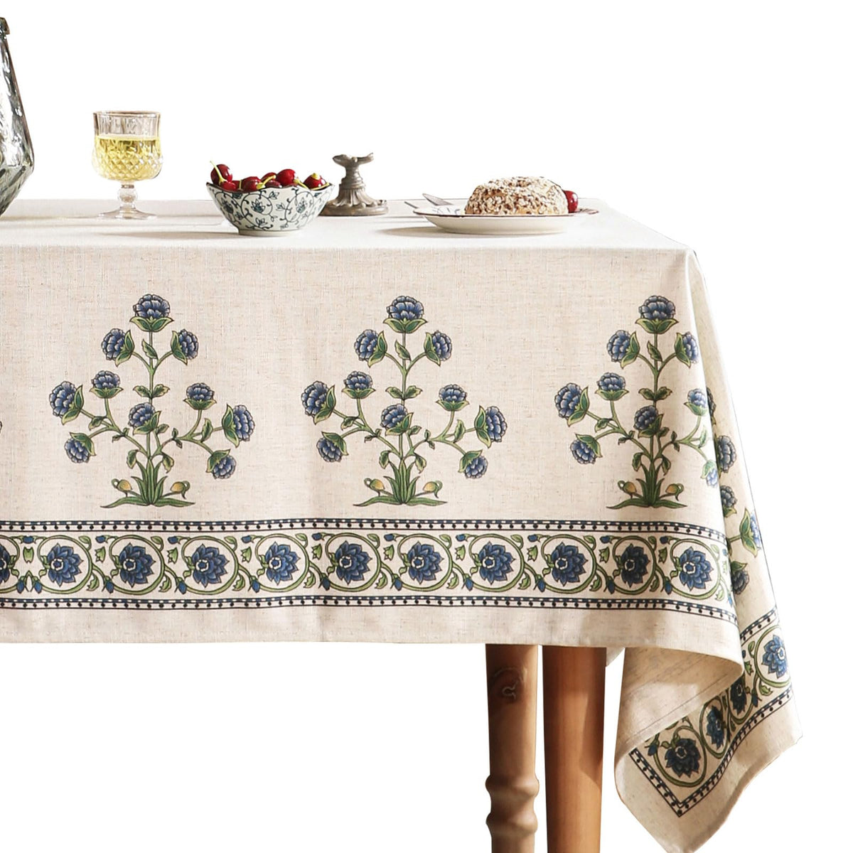 patdrea Vintage French Linen Tablecloth,Square,67"x67"-Kulom A