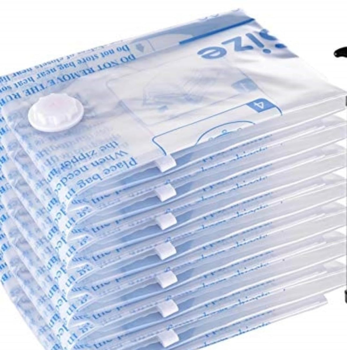 Vacuum Storage Bags, Small Space Saver Sealer Bags, Airtight Compression Bags for Clothes, Pillows, Comforters, Blankets, Beddings, Pack of 10