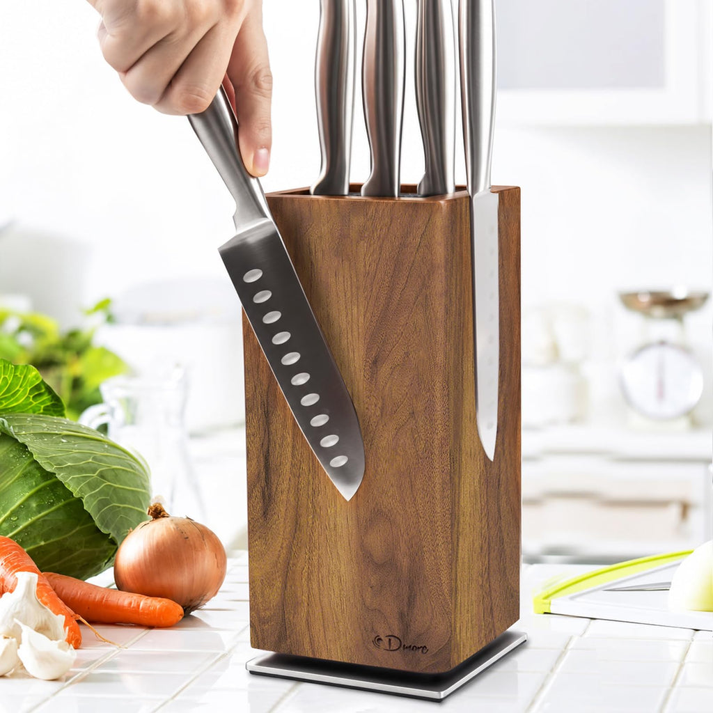 Dmore magnetic knife block without knives 360° rotatable knife holder stand