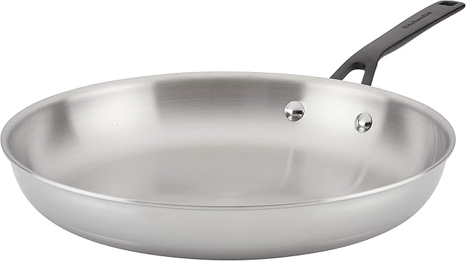 KitchenAid 5-Ply Clad Polished Stainless Steel Nonstick Fry Pan/Skillet, 8.25 Inch