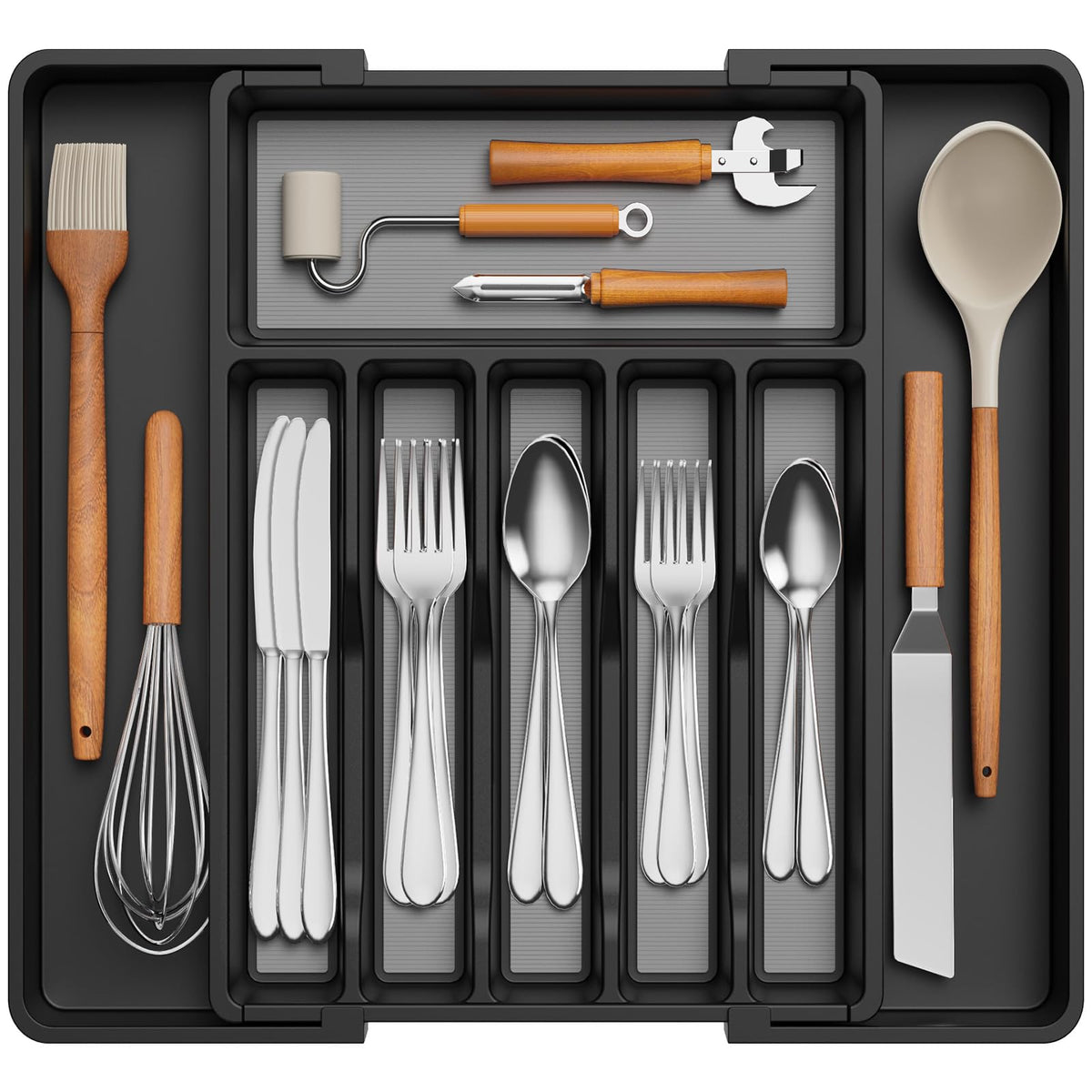 Lifewit Extra Large Silverware Drawer Organizer, Expandable Utensil Tray