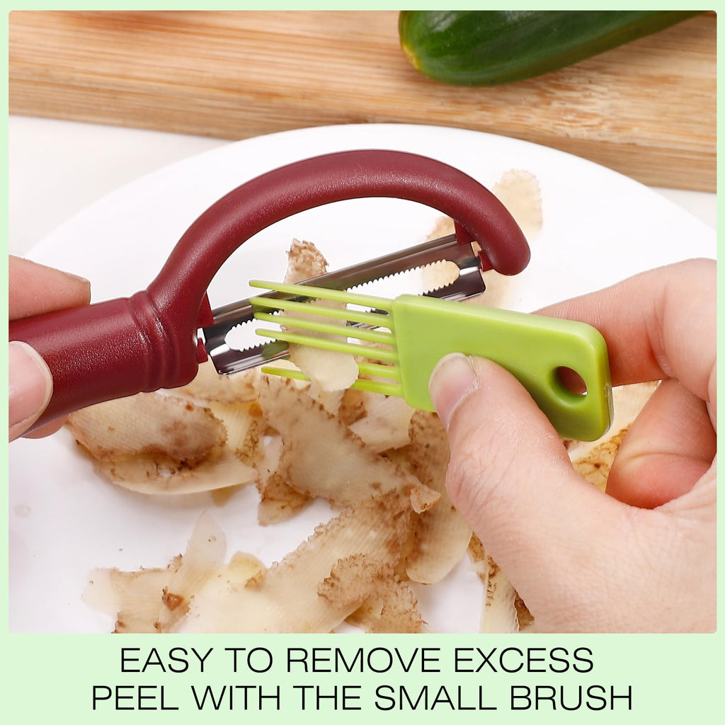Senbowe Upgrade Potato Peeler for Kitchen, 6PCS Stainless Steel Vegetable Peeler, I and Y Veggie Food Peeler for Apple Fruit Carrot Zucchini Cucumber,Good Grip Makes Peeling Very Easy