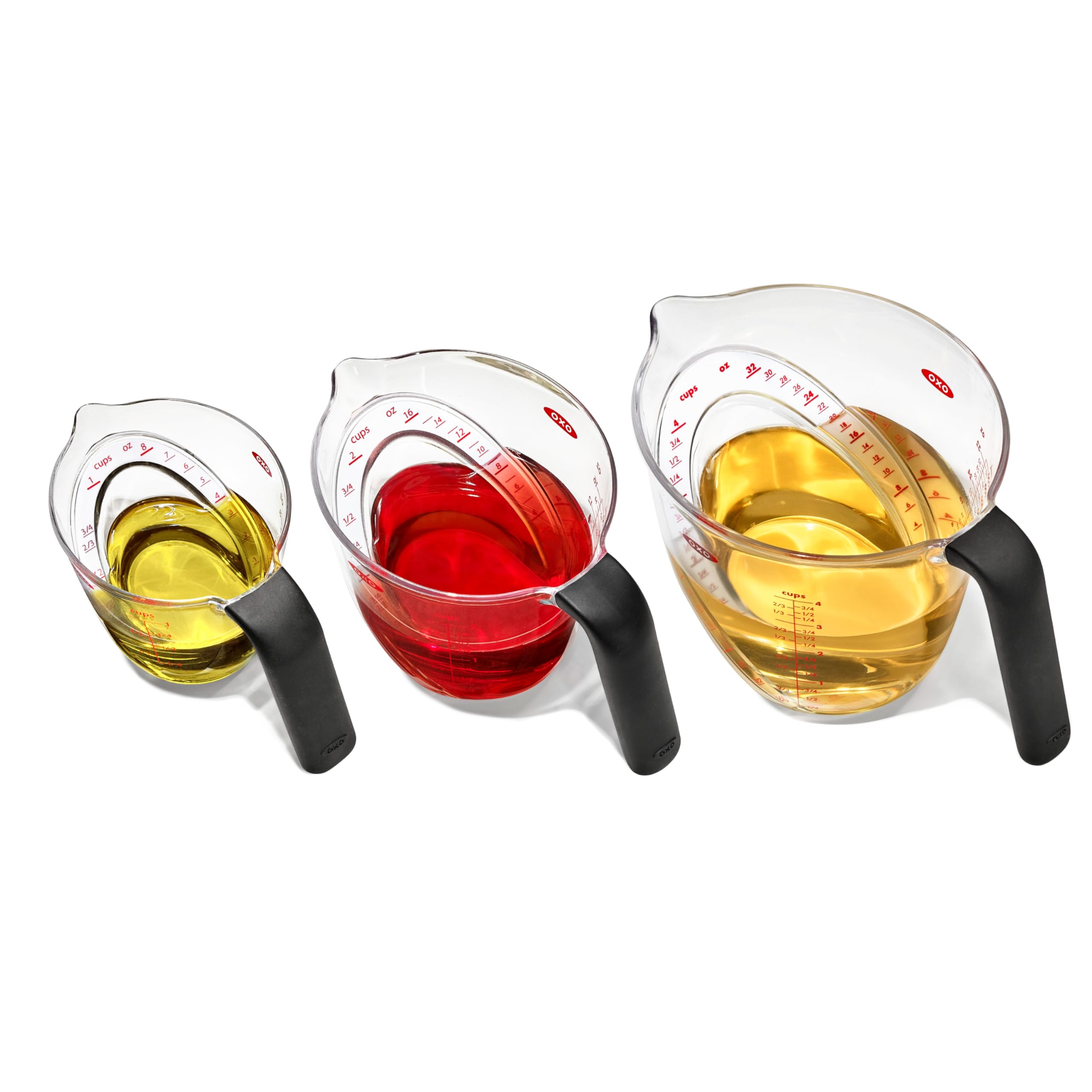 OXO Good Grips Angled Measuring Cups with Markings, Multi Size 3-Piece Set