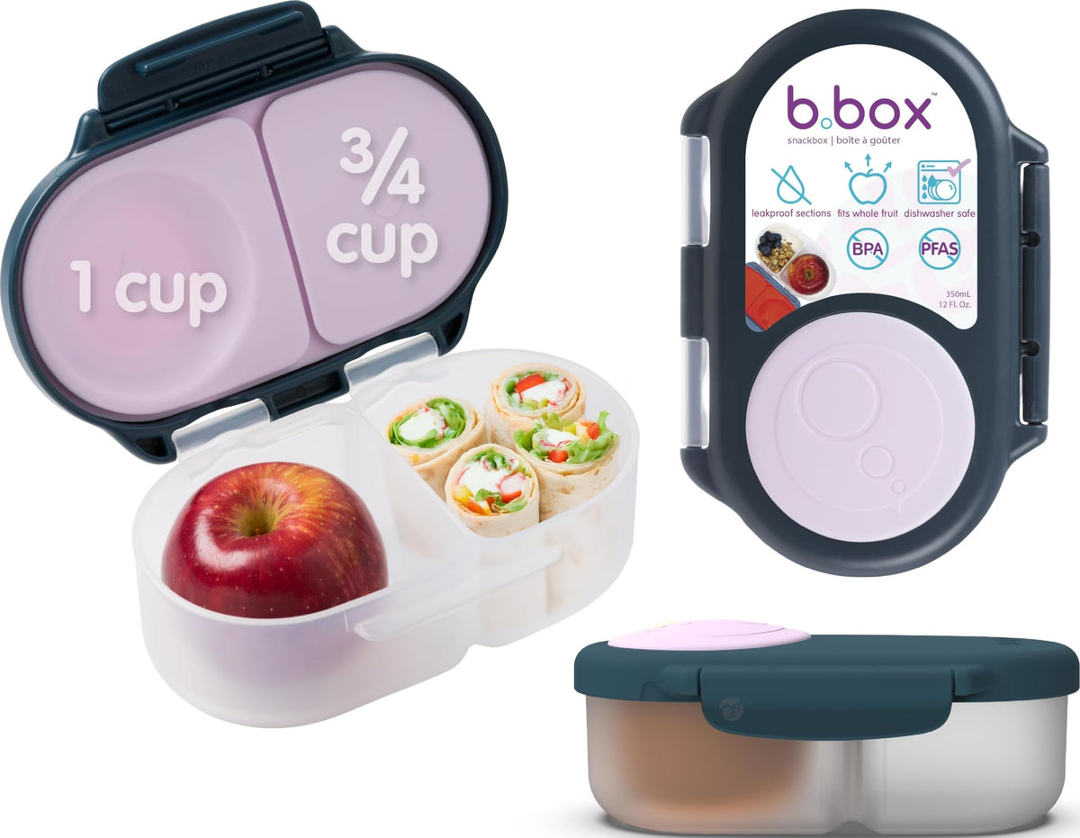 b.box Snack Box 2-Pack, Snack Containers for Kids, 1.75 Cup Kids Lunch Box