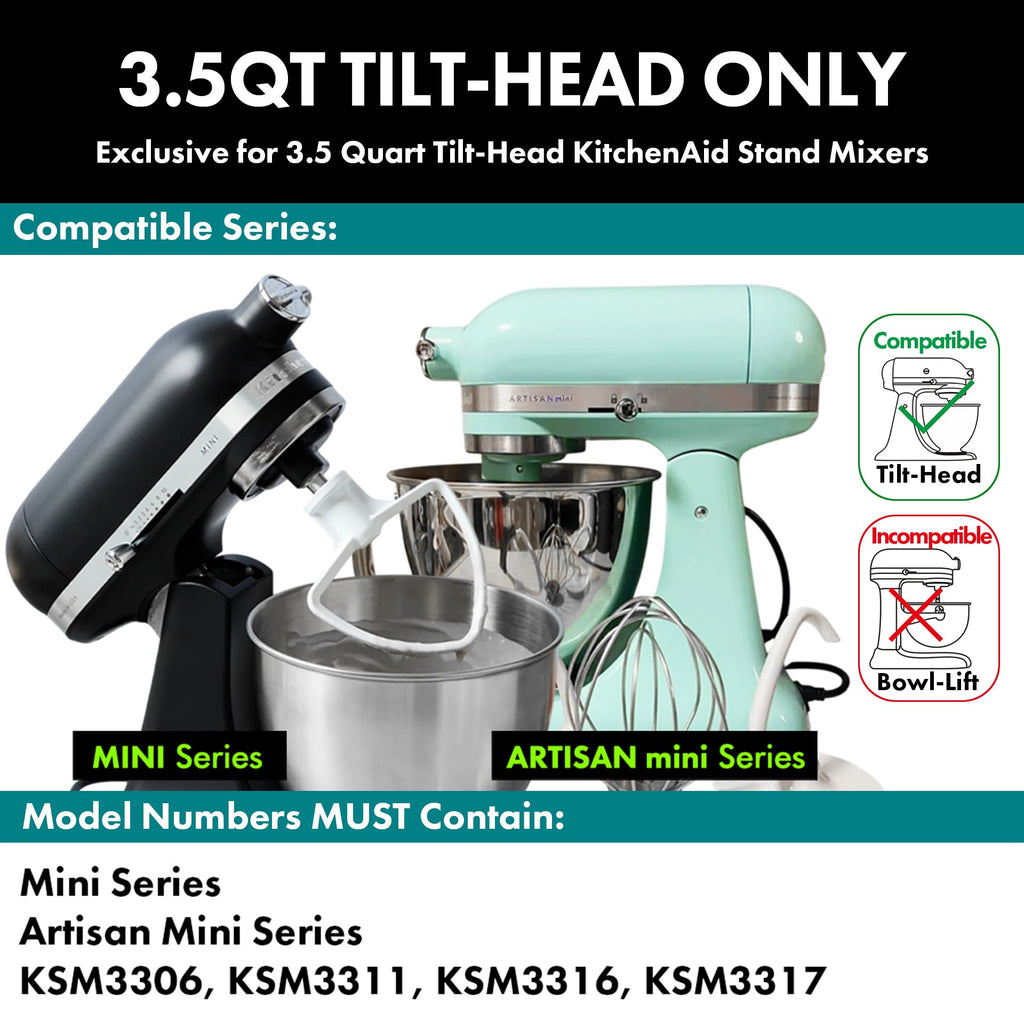 QAP Stainless Steel Wire Whip Fits KitchenAid Artisan Mini 3.5 QT