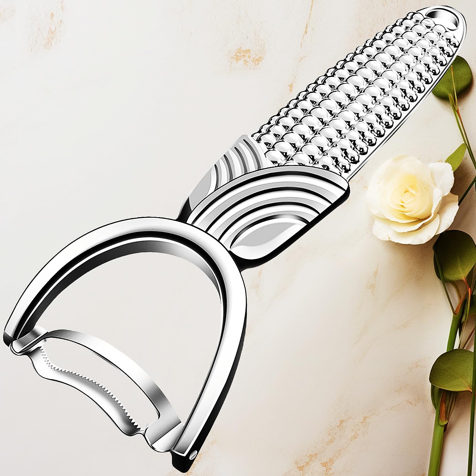 Maxjoy Corn Peeler & Cob Stripper, Stainless Blade for Corn on the Cob