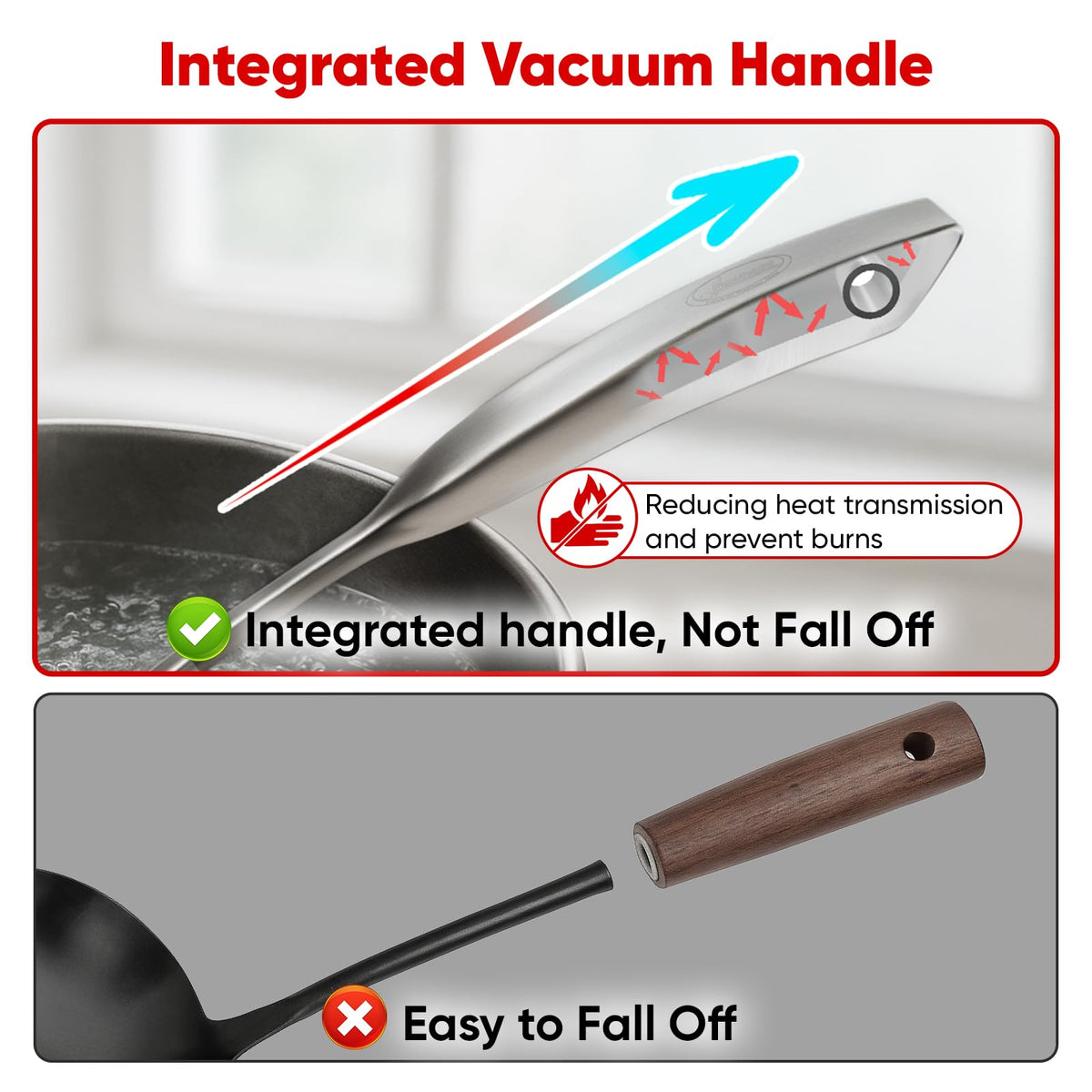 Newness 4 Pcs Cooking Utensils Set, 304 Stainless Steel Kitchen Utensils Set, Metal Kitchen Accessories, Include Soup Ladle, Slotted Skimmer Spoon, Spaghetti Spoon and Spatula, Dishwasher Safe