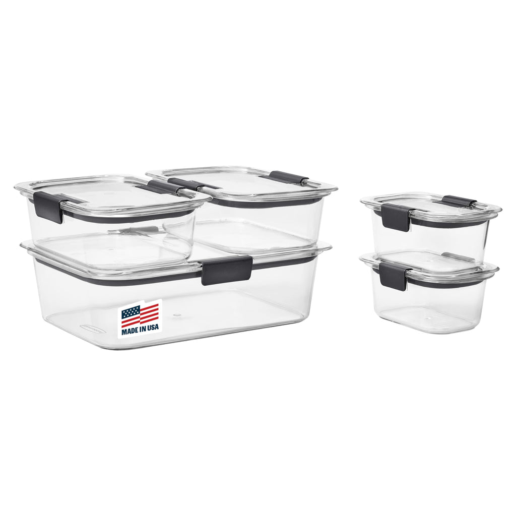 Rubbermaid Brilliance® Round and Rectangular Leak Proof Food Storage Containers, 12 Piece Set