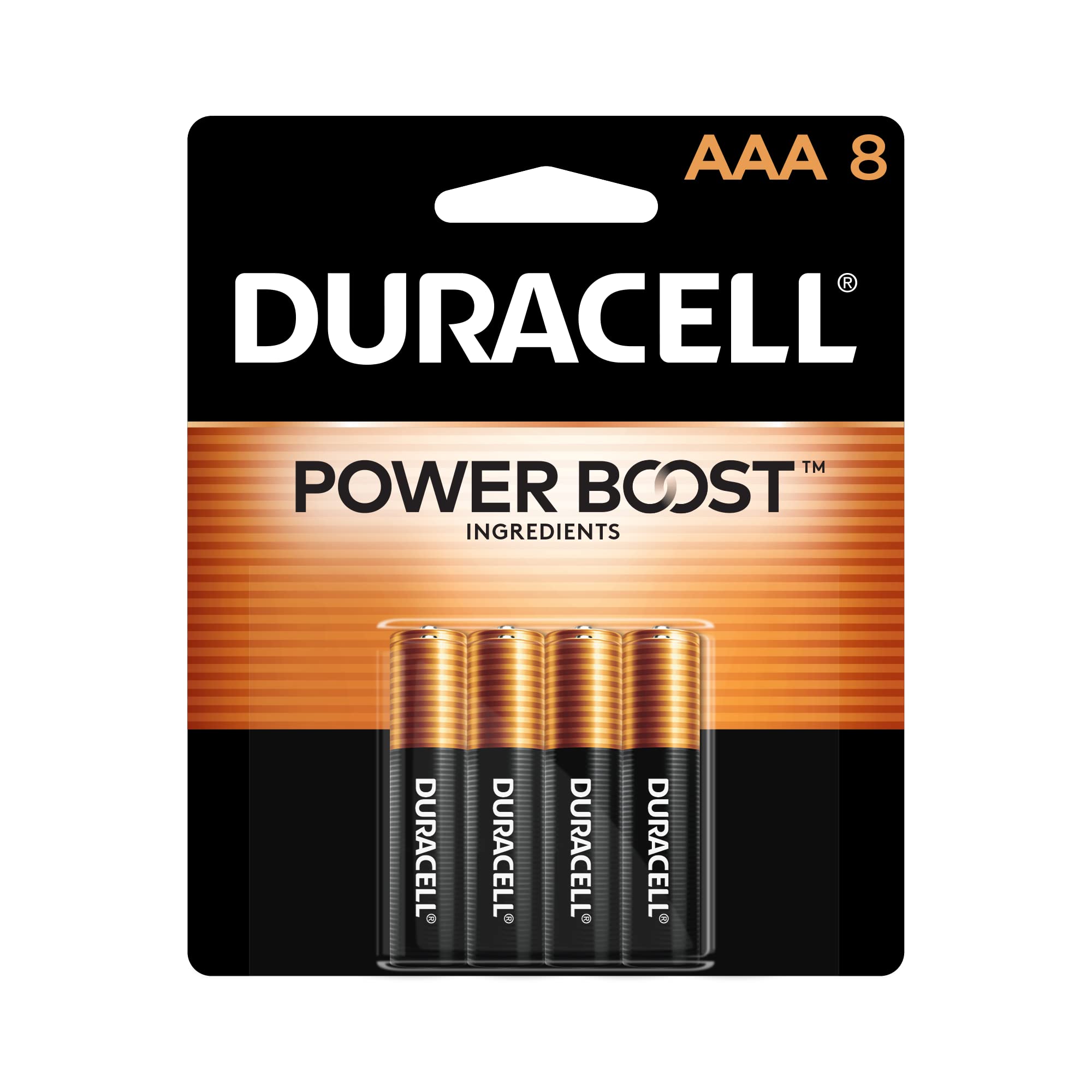Duracell Coppertop AAA Batteries with Power Boost Ingredients, Triple A Batteries, 8 Count (Pack of 1) for Household and Office Devices, Alkaline AAA Battery