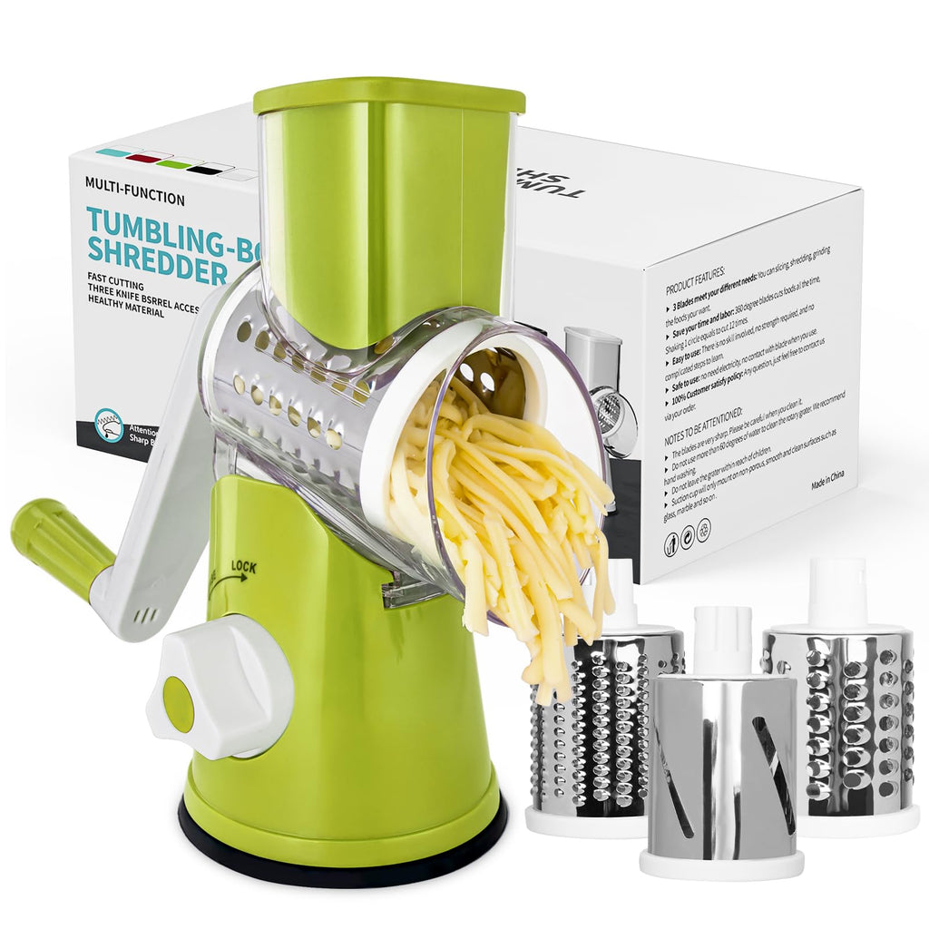 X Home Rotary Cheese Grater for Kitchen, Black