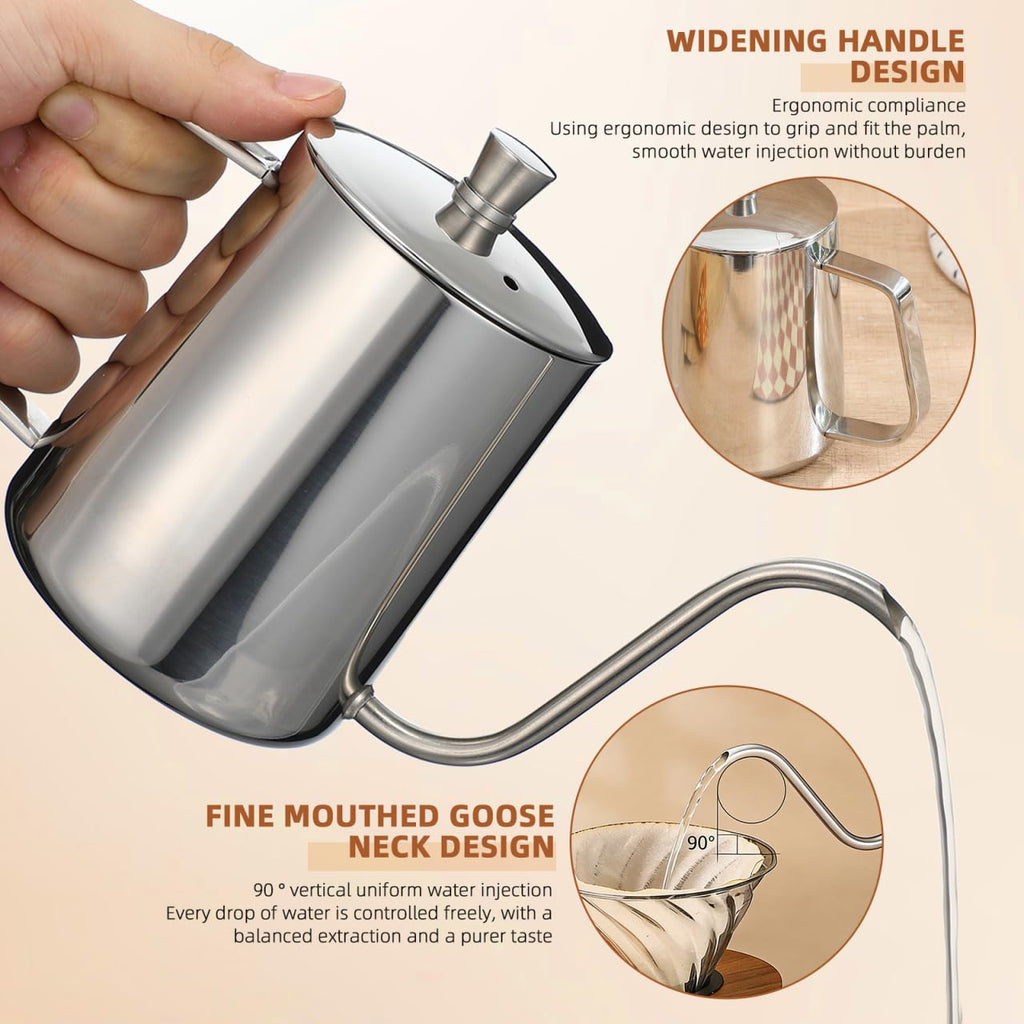 Gooseneck Kettle, 600ML Coffee Pour Kettle with Thin Spout