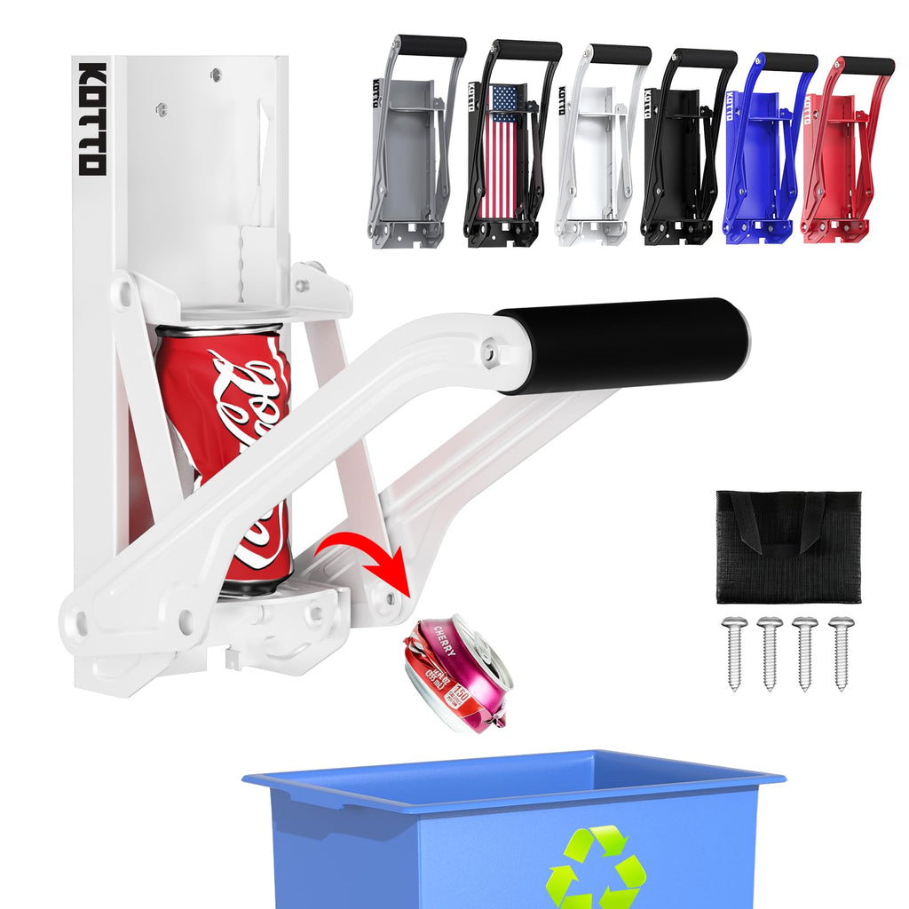Kotto Can Crusher Wall Mounted for Recycling 8-16oz Aluminum Cans