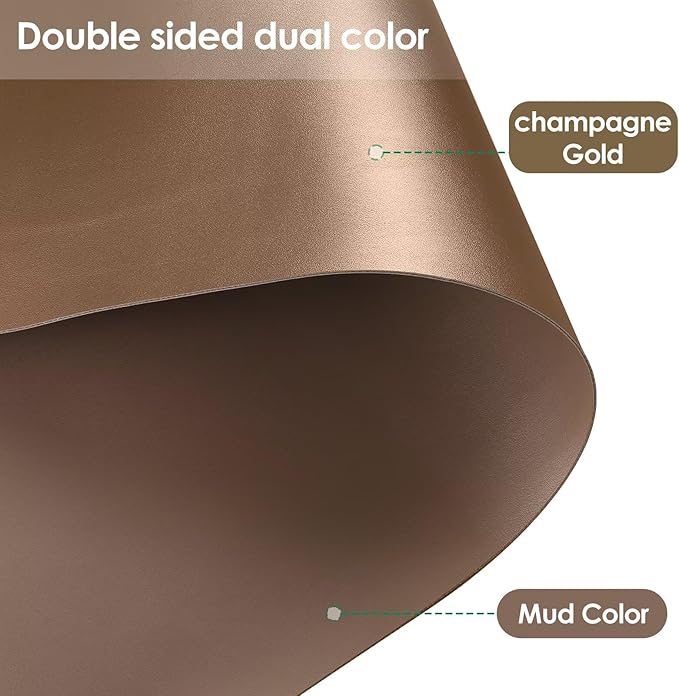 Dresser Protector Top - Can Be Used On Both Sides Waterproof and Easy to Clean Good Flatness Used for Dresser Table(Mud Color+Champagne Gold 10x39)