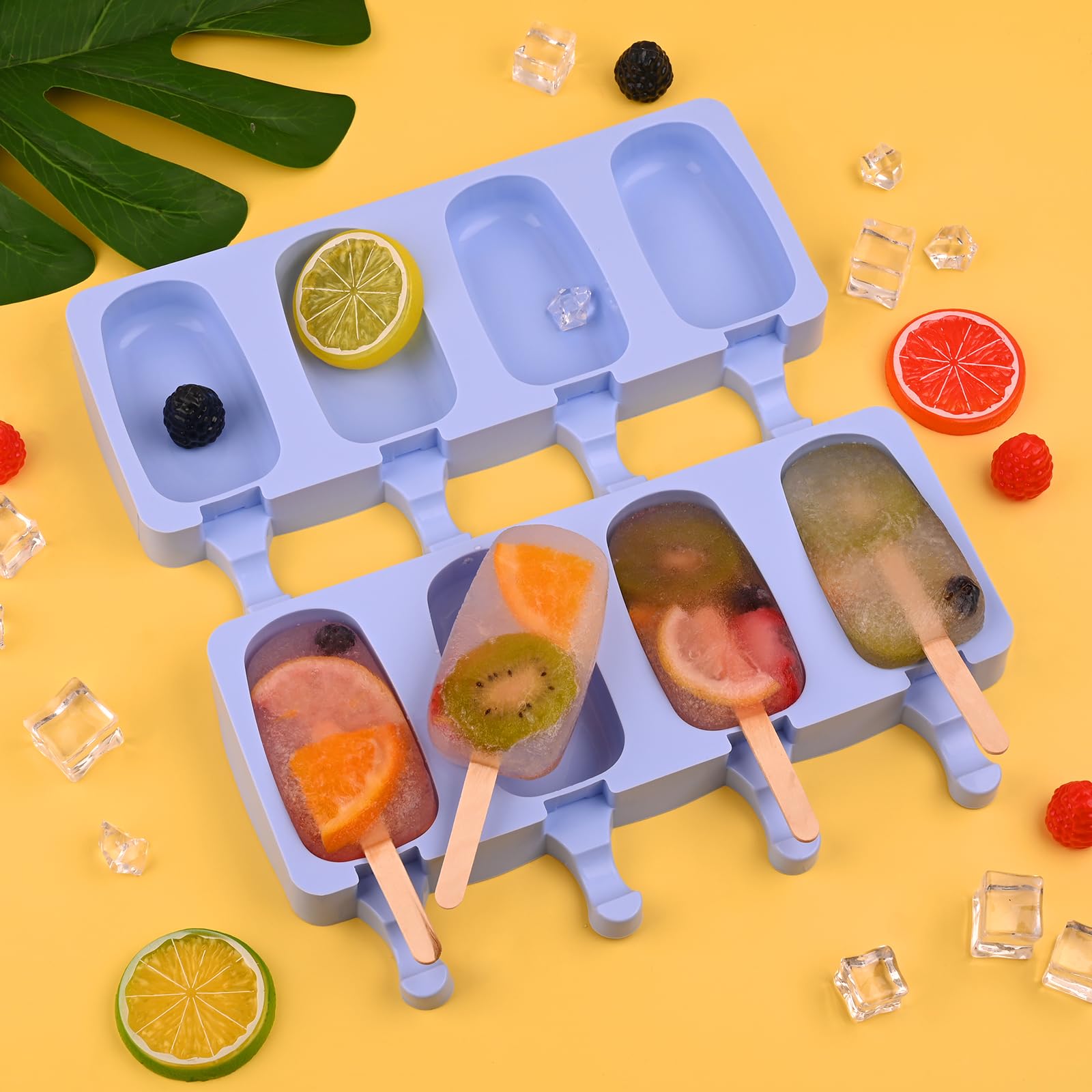 WMKGG Popsicle Silicone Molds Set, 2 PCS Ice Cream Cakesicles Molds