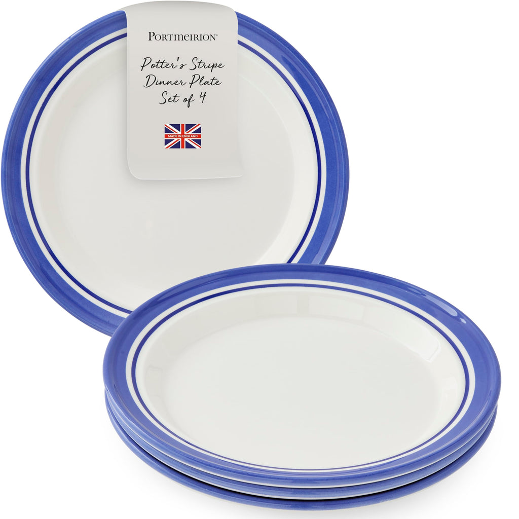 Portmeirion Potter's Mist Dinner Plate - Blue, Set of 4