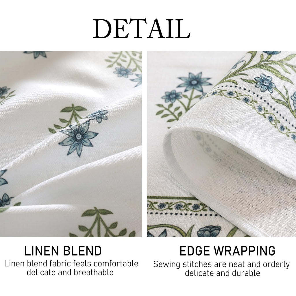 ISAENNE Designer French Linen Rectangular Tablecloth,71"x55"-Mosella F