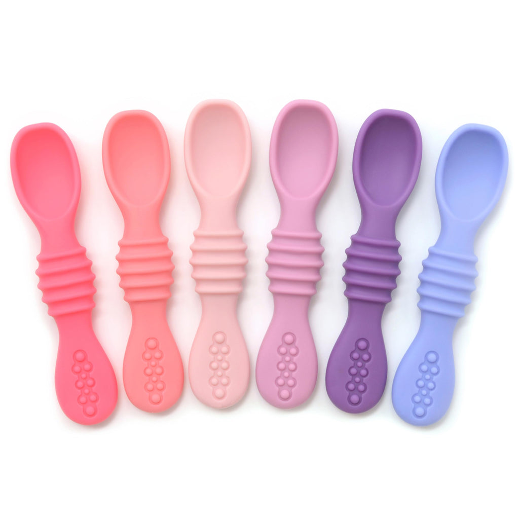 PrimaStella Silicone Chew Spoon Set for Babies and Toddlers | Safety Tested | BPA Free | Baby Spoon 6 Pack