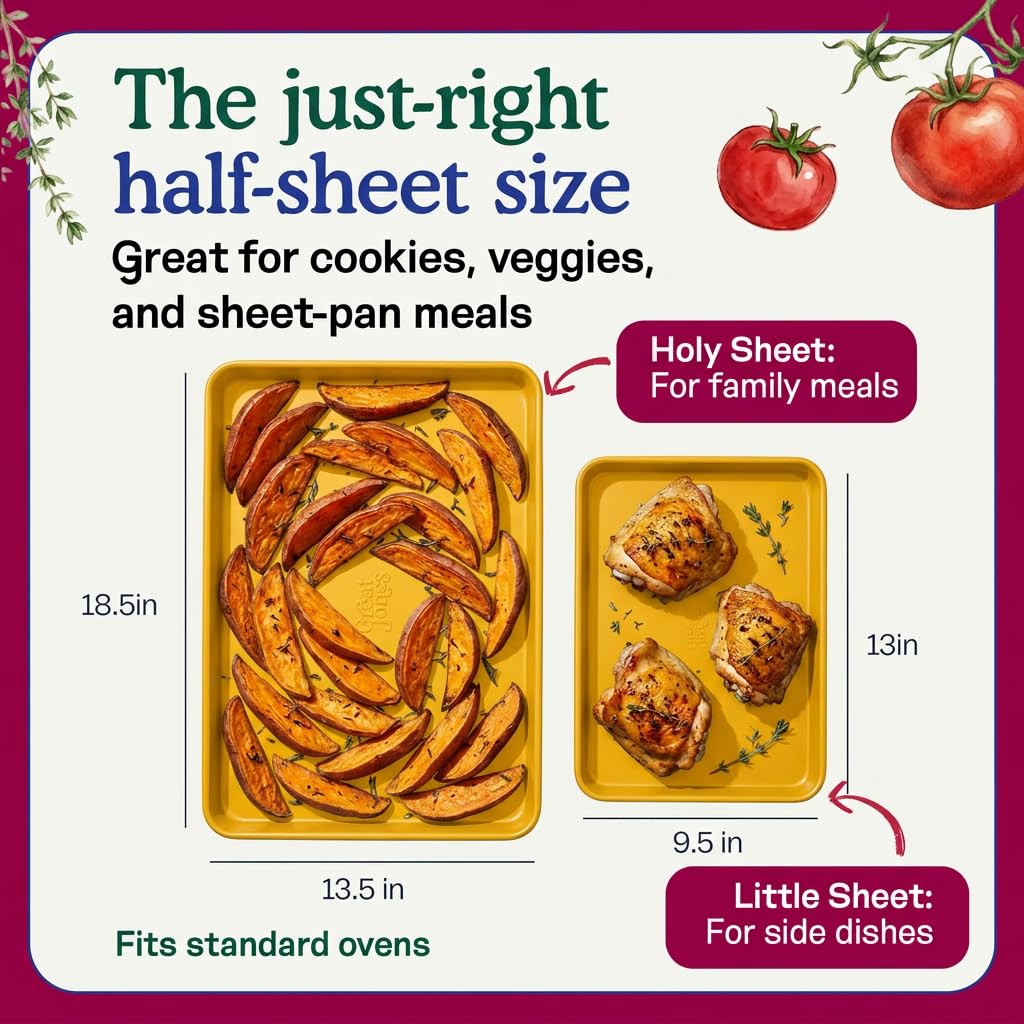Great Jones Nonstick and Non Toxic Half Sheet Pan 18.5" x 13.5" (Mustard)