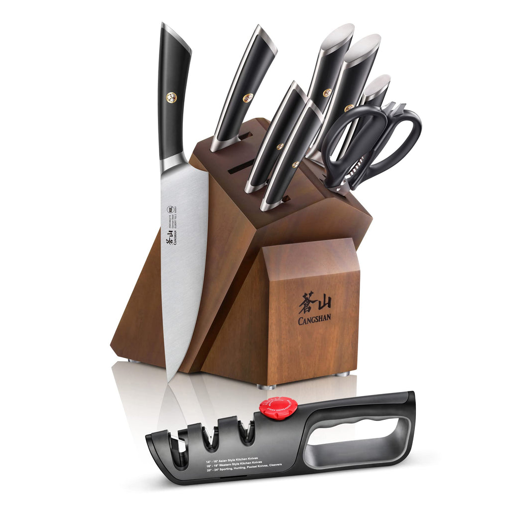 Cangshan ELBERT Series German Steel Forged Knife Block Sets (17-Piece, Black)