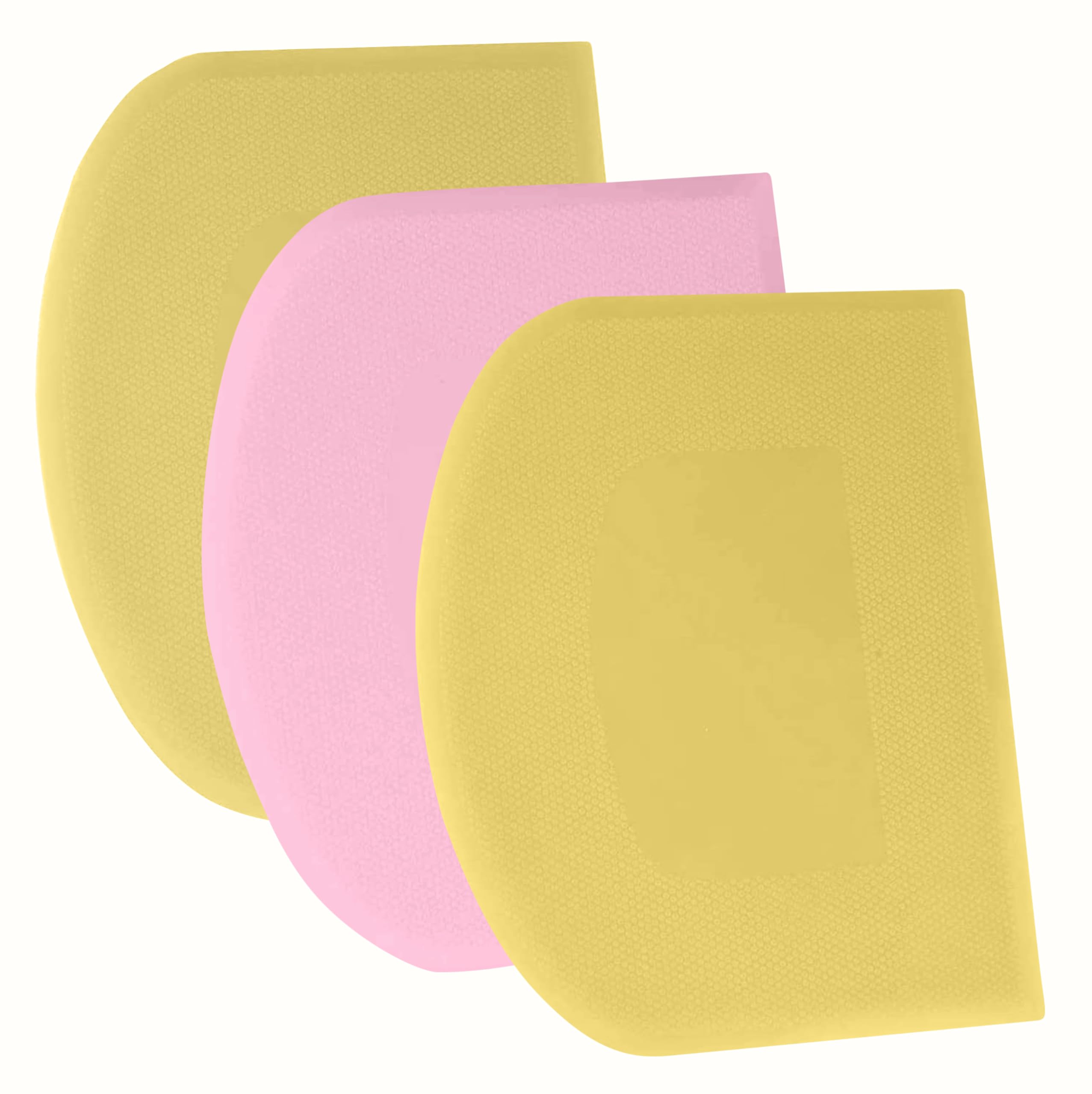 SURDOCA Dough Scraper Bench Scraper - 3P 8.3x5.5" Plastic Flexible Bowl Scraper, Sharp Edge & Angles Cake Scraper. Non-Slip Bakeware Decorating Tools Sculpting & Modeling Tools - Yellow+Pink+Yellow