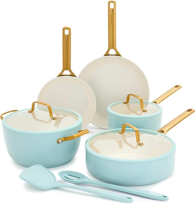 GreenPan Nonstick Reserve Pro 10 Piece Cookware Set, NSF Certified Ceramic, Hard Anodized PFAS-Free Pots & Pans Set with Lids, Stainless Steel Handles, Oven & Dishwasher Safe