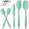 Wanbasion 5 Piece Premium Silicone Spatula Set Heat Resistant, Colorful Rubber Baking Spatula Set, Kitchen Spatula Set Dishwasher Safe for Nonstick Cookware Cooking Mixing Light Green