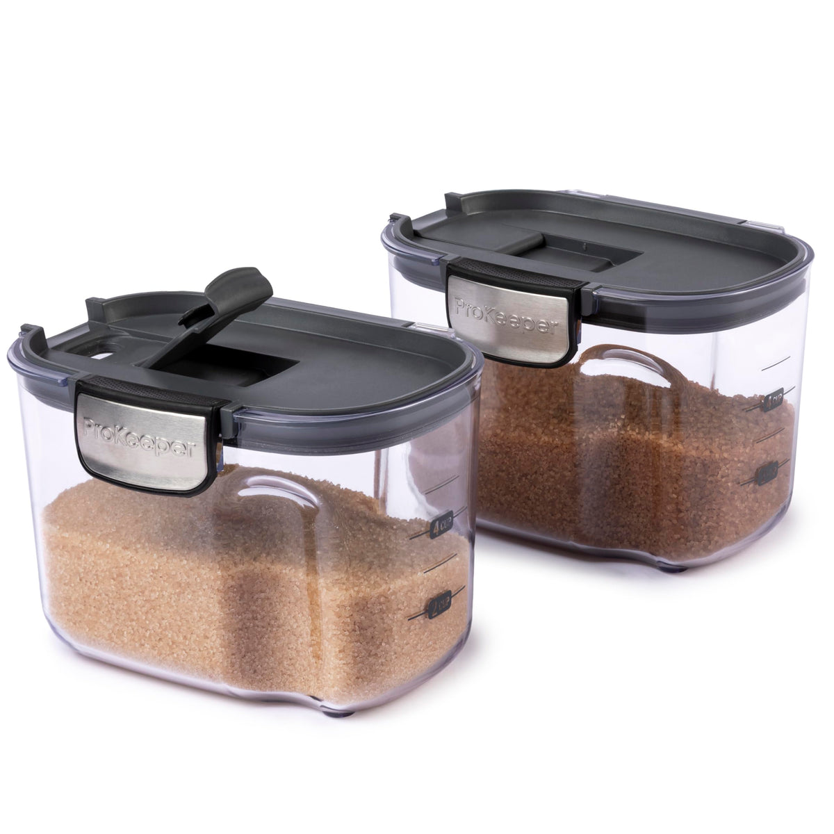 Progressive International ProKeeper+ Clear Plastic Airtight Food Baker's Kitchen Storage Organization Container Canister Set with Magnetic Accessories, 2- Piece Set (Specialty Sugar 1.5-Quart)