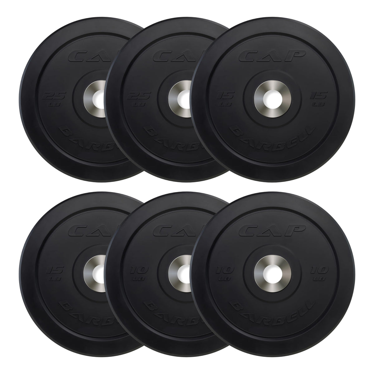 CAP 260lb Competition Olympic Bumper Plate Weight Set