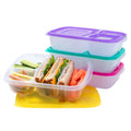 Bentgo Easyboxes Stackable 3-Compartment Bento Lunch Boxes, Set of 4