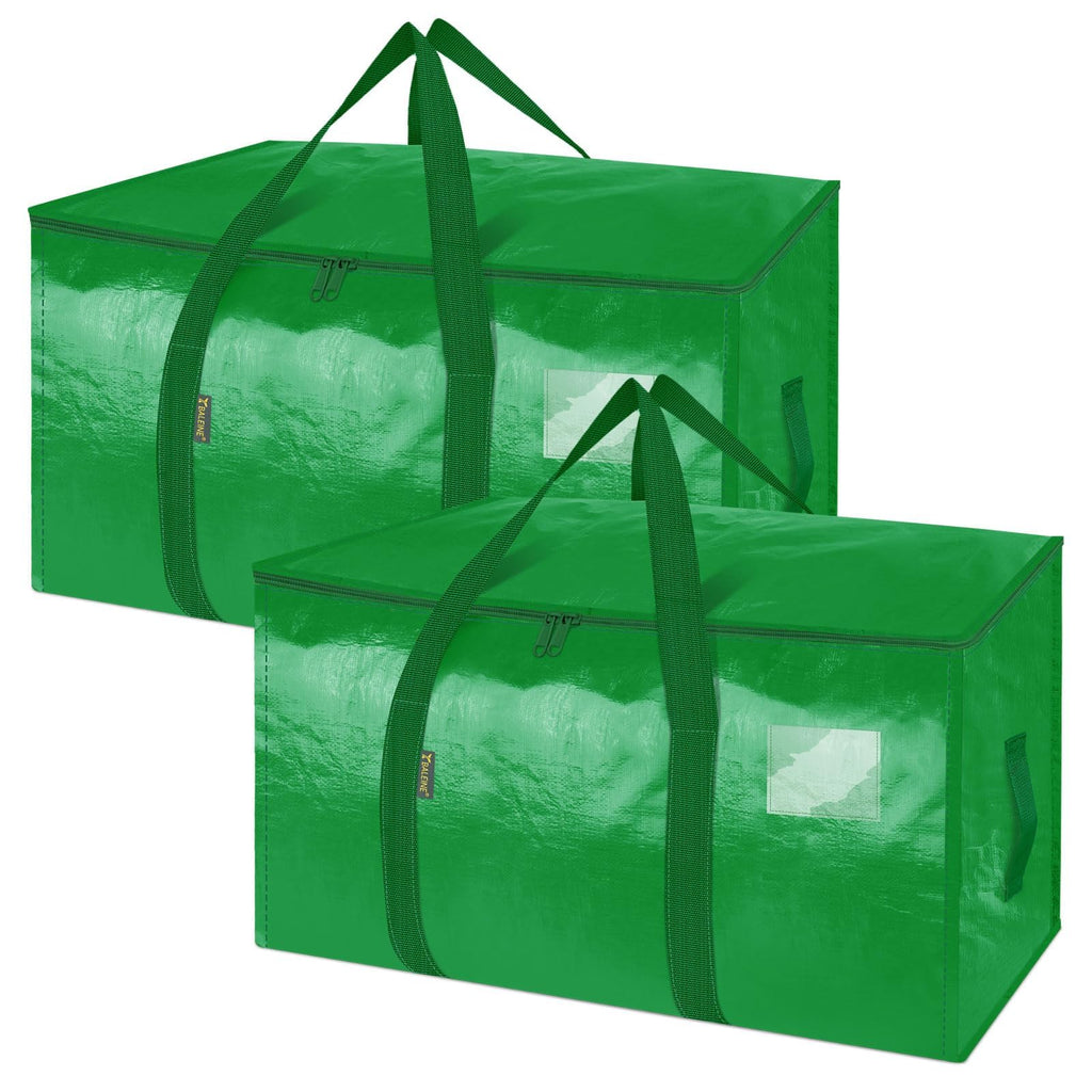 BALEINE 4-Pack Oversized Moving Bags with Reinforced Handles, Heavy-Duty Storage Tote Moving Supplies for Packaging, Camping (Blue w/Window, 4-Pack)