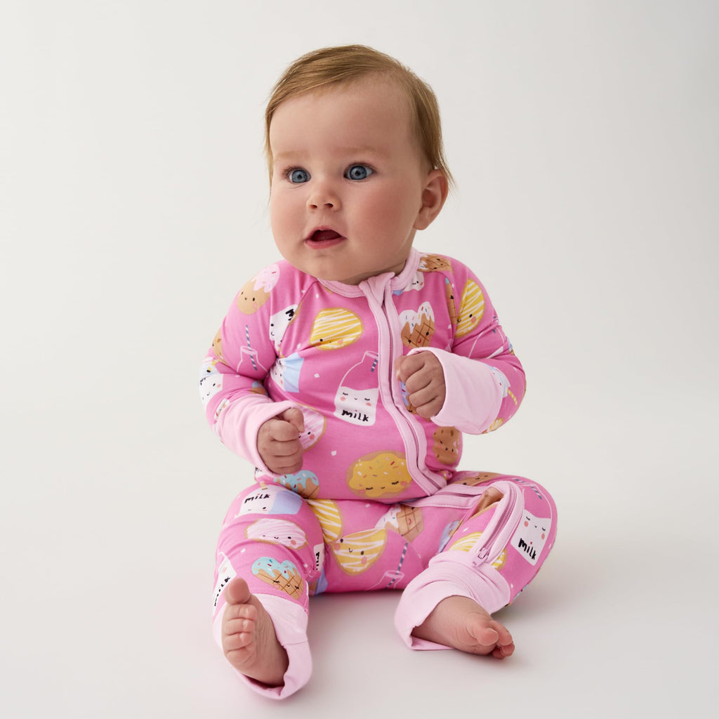 Little Sleepies Baby Pajamas, Pink Cookies & Milk, 12-18M