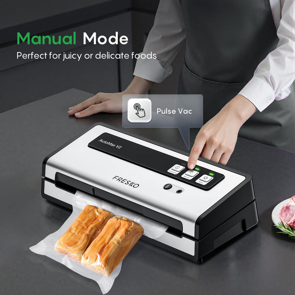 FRESKO Vacuum Sealer Machine with Automatic Bag Detection, Compact Design