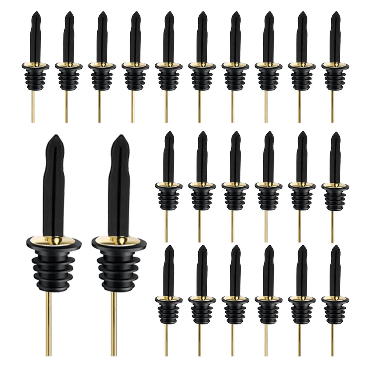 Pafusen 12 Pack Liquor Bottle Pourers, Liquor Pour Spout for Liquor Bottles, Stainless Steel Olive oil Dispenser Spout, Alcohol Pourer Spouts Dust Caps Long Covers, Sliver