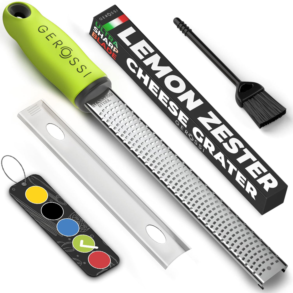 Stainless Steel Lemon Zester with Handle, Citrus Zester Grater for Cheese