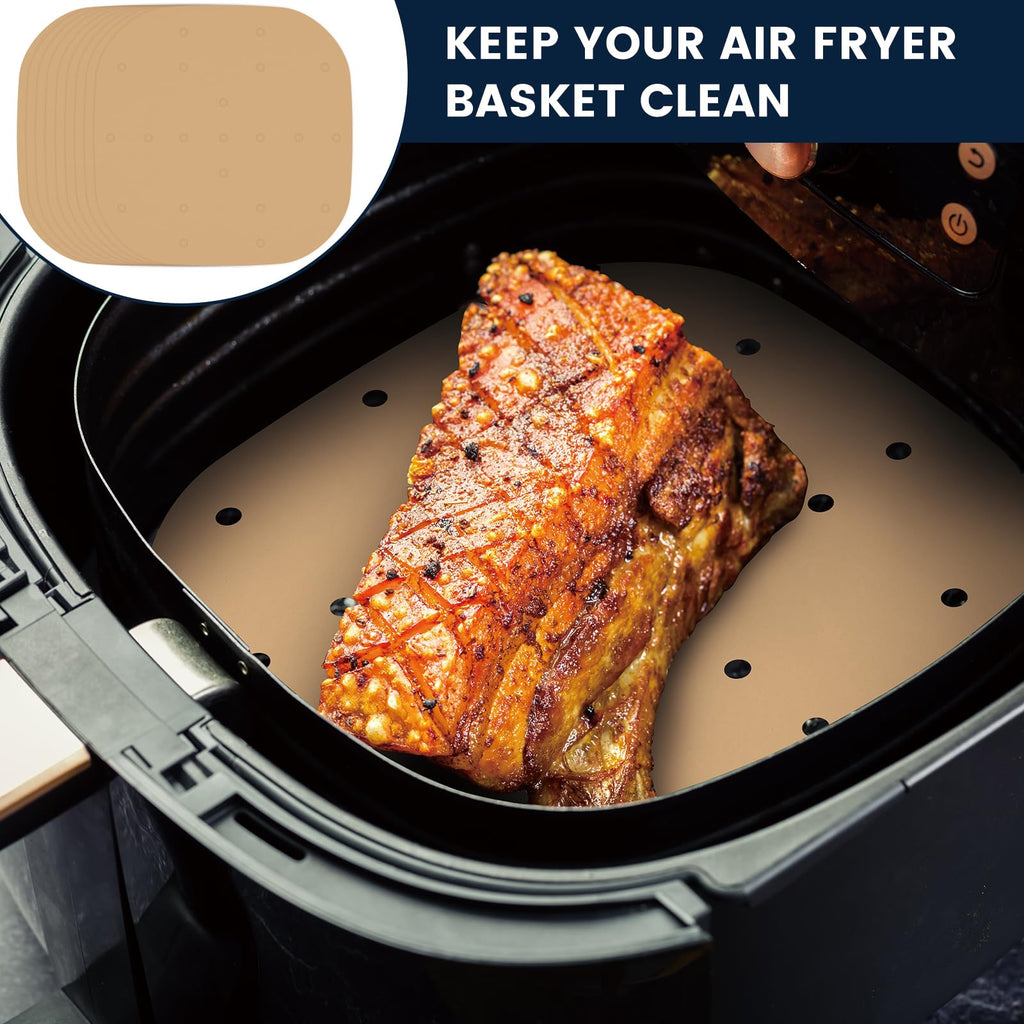 Yenmoz 400PCS 6.3 Inch Square Air Fryer Parchment Paper Disposable Liners