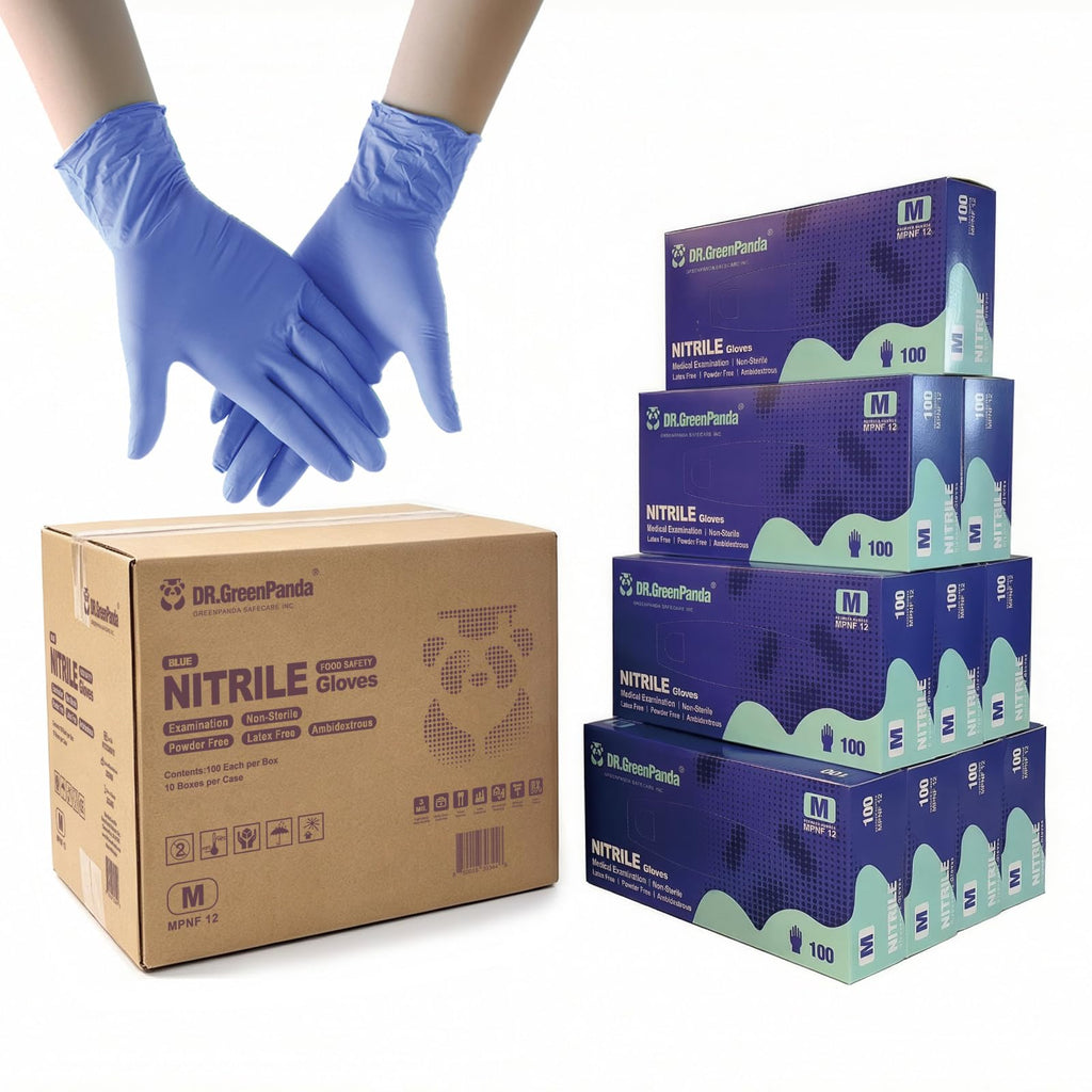 Dr.GreenPanda Blue Nitrile Exam Gloves Small 1000pcs 3mil Food Safe