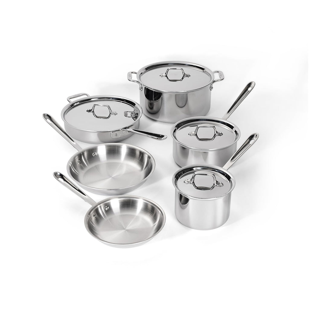 All-Clad D3® Stainless Steel Cookware Set, 10-Piece, Made in the USA