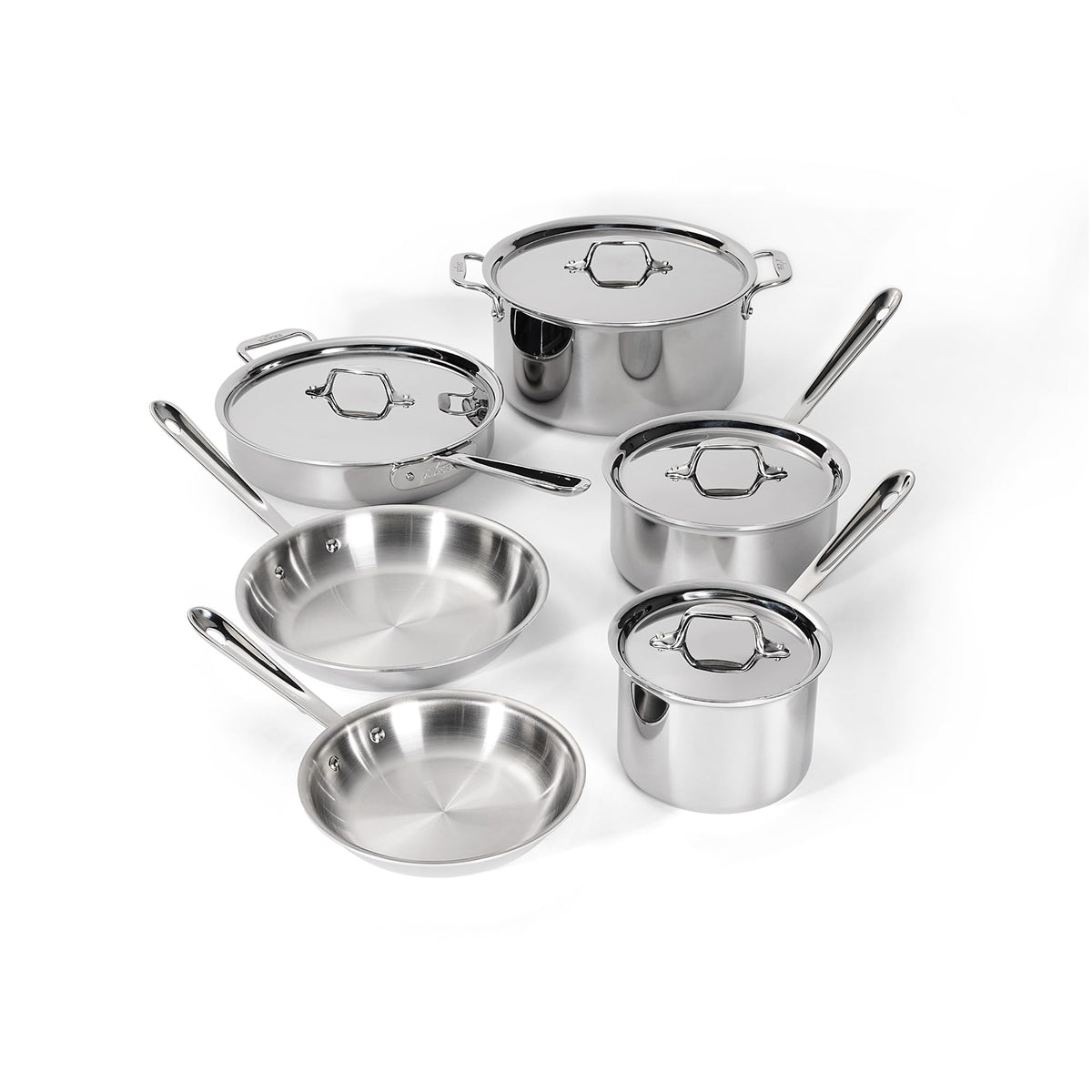 All-Clad D3® Stainless Steel Cookware Set, 10-Piece, Made in the USA