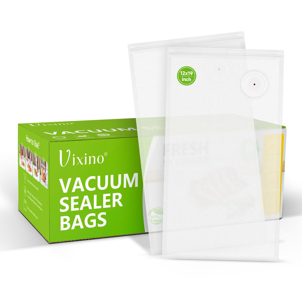 Vixino Vacuum Sealer Bags, 30 Reusable Vacuum Sealer Bags for Food, BPA-Free, Meal Prep and Sous Vide Cooking,Works for Handheld Sealer and Vac Sealer Machine with External Vacuum Systems