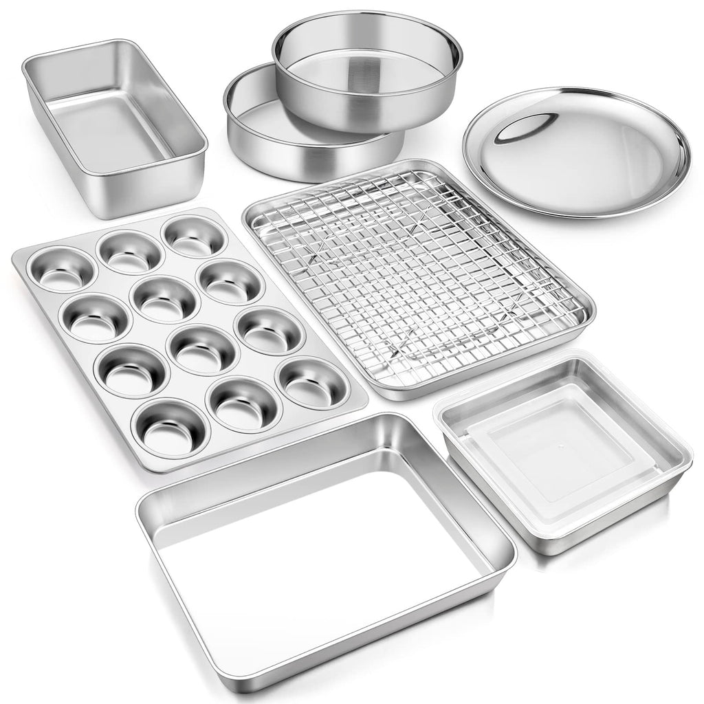 E-far 6-Piece Baking Pans set, Stainless Steel Bakeware Set for Oven
