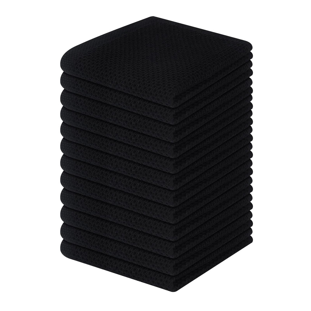 Homaxy 100% Cotton Waffle Weave Kitchen Dish Cloths 12-Pack, Coffee