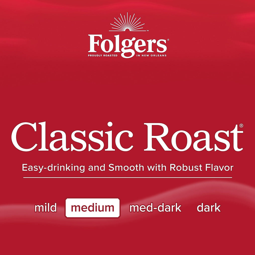 Folgers Classic Roast Coffee, Medium Roast, Keurig K-Cup Pods, 60 Count